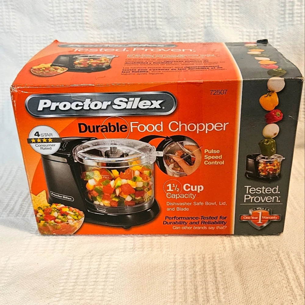 Proctor Silex Durable Food Chopper 1.5 Cup Capacity New in Box